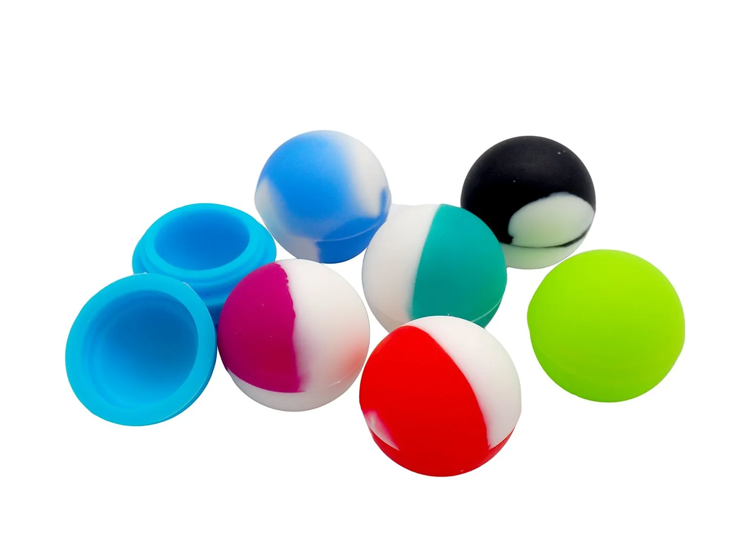 Sample- 1 piece Colorful Non-stick Silicone Ball Container For Wax Bho Oil Butane Vaporizer Silicon Jars Dab Wax Container