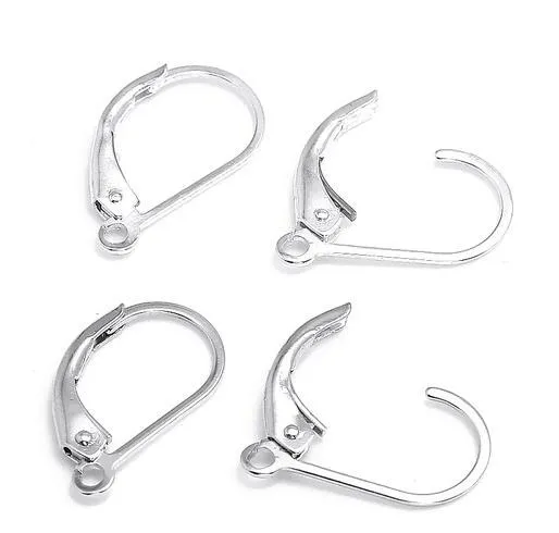 925 Sterling Silver Earring Hooks Jewelry Findings Components For DIY Gift Craft 16mm W230