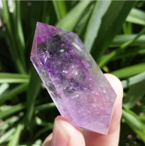 purple gemstone point natural amethyst crystal quartz small double pointy wand for gift healing7026709