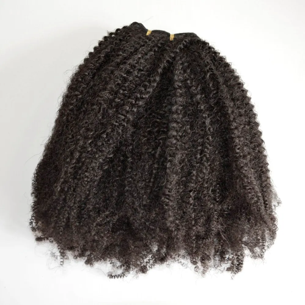 Cheveux humains mongols 4a, 4b, 4c Afro Kinky Curly Clip dans les extensions de cheveux humains 8-24 pouces Naturel Noir G-EASY