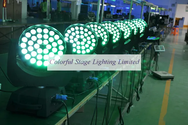 Spedizione gratuita Teste mobili illuminazione scenica LED Wash di alta qualità 36x10W Quad colore RGBW 4 in 1