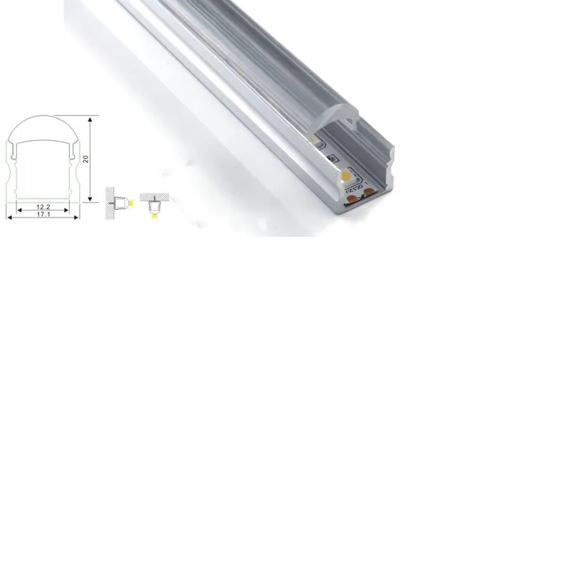 100 x 1M Zestawy / lot 30 stopni Kształt narożny LED Profil aluminiowy i Slim U Typ kanału do sufitu lub ścian