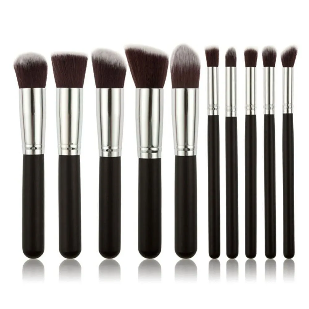 10st Kabuki Makeup Brushes SGM 10st Professional Cosmetic Brush Kit Nylon Hair Wood Handle Eyeshadow Foundation Tools Tools