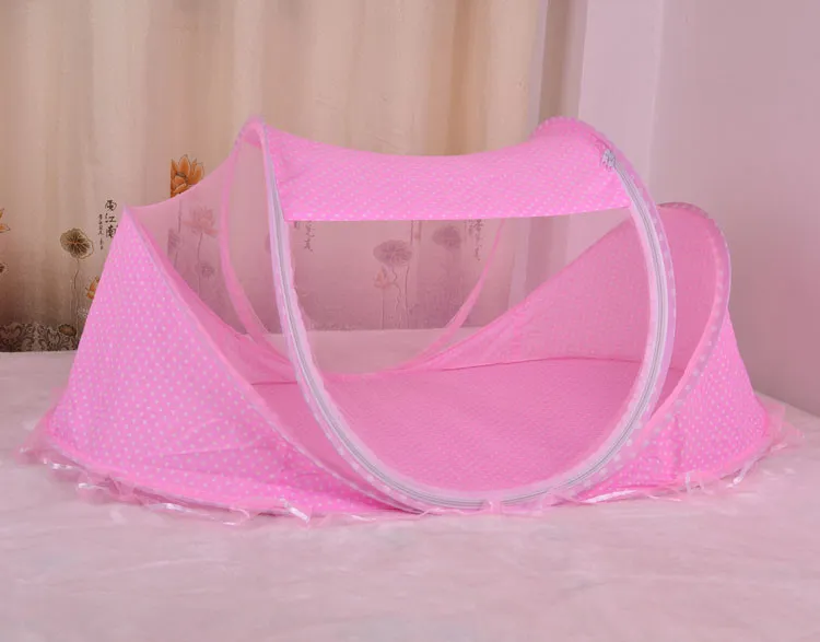 Yeni Bebek Cribs 0-2 Yıl Bebek Yatağı Yastık Mat Set Taşınabilir Katlanabilir Beşik Netleştirme Ile Yenidoğan Pamuk Uyku Seyahat Yatağı