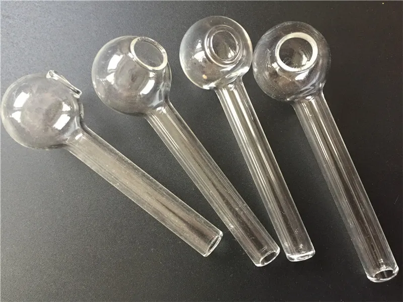 Tubo in vetro Pyrex da 10 cm, tubo bruciatore a olio trasparente, tubo olio unghie, tubo olio spesso trasparente