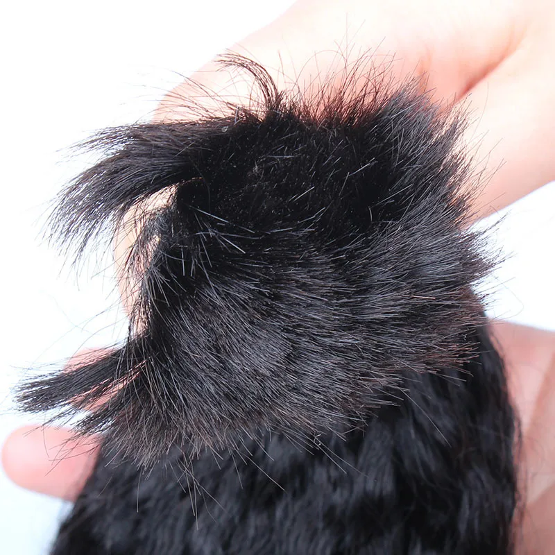 Excisite Kinky Straight Broking Hairide no Weft base brazilian carse yaki human Hair extensions in bulk 3バンドル契約M7816221