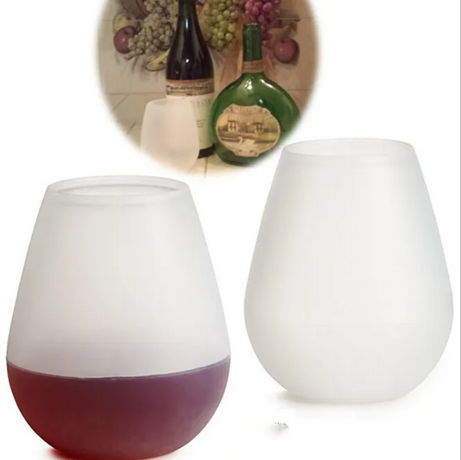 シリコンワイングラス11オンス350ml Unbreakable Party Camping Picnic RV Yachting TravelWine Cups