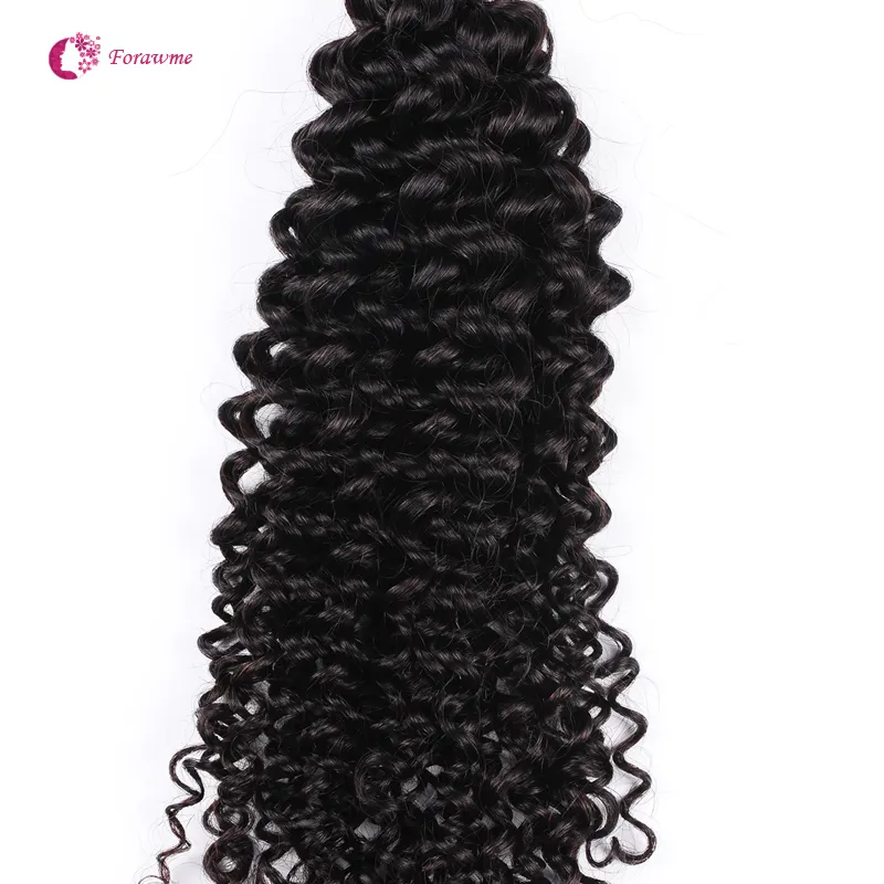 1 / Vierge Brésilienne Cheveux Humains Tisse Pas Cher Unprocesse Péruvien Afro Bouclés Vague Trame De Cheveux Doux Remy Forawme Cheveux # 1B 8-30 pouces