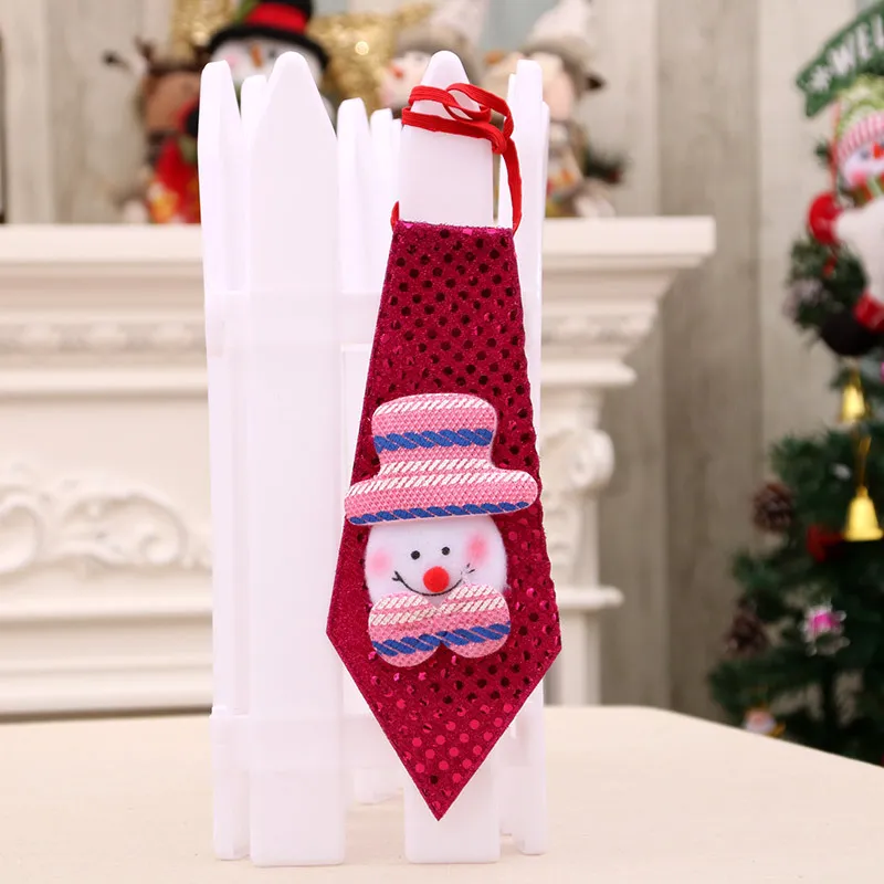 Cravate de décoration de noël 4 couleurs 20*8cm | Cravate à paillettes, cravate de noël, cravate pour enfant, cadeau de noël