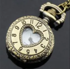 Moda Orden mixta 12 estilo 12 piezas Señoras Hollow Pocket Watch Charm Colgante Collar Unisex Collar Reloj de bolsillo