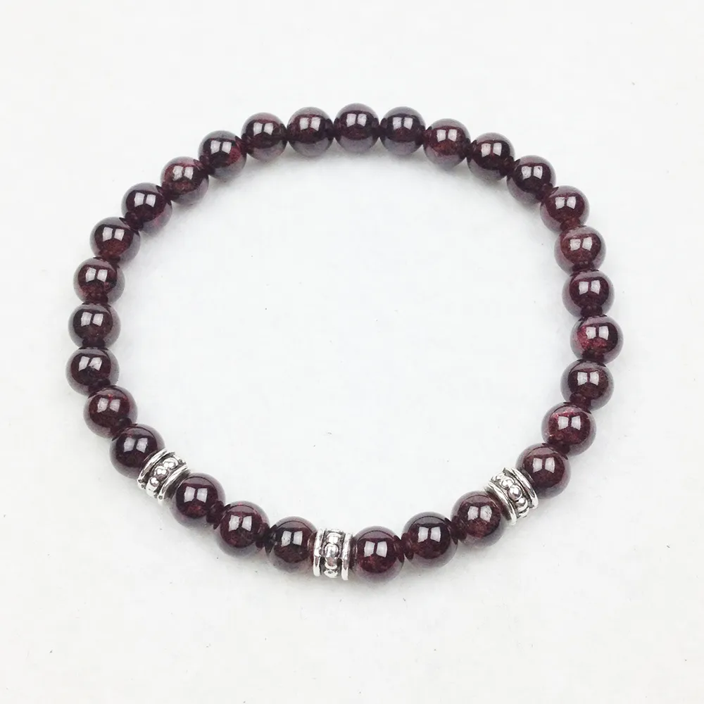 SN0619 Mężczyzna Bransoletka Yoga 6mm Lava Jasper India Agate Onyx Garnet Nuturywa Bransoletka Kamienna Szczęście Biżuteria Bilans Bransoletka