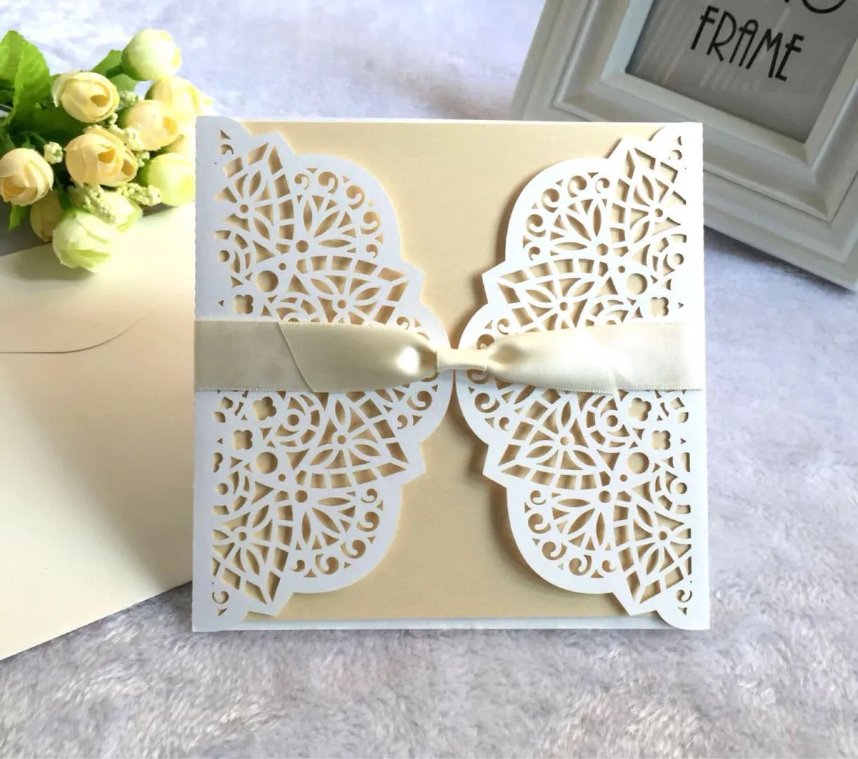 affordable laser cut wedding invitations bachelorette party invitation cards with envelope and blank card 