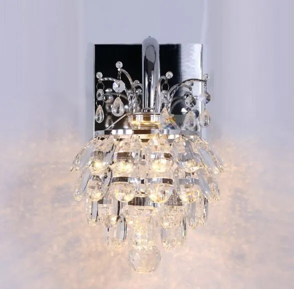 2017 NOUVEAU Salon Chambre Chevet Lampe En Cristal Nouvelle Tête Unique Allée Simple Moderne Lampe Murale En Cristal LED MYY