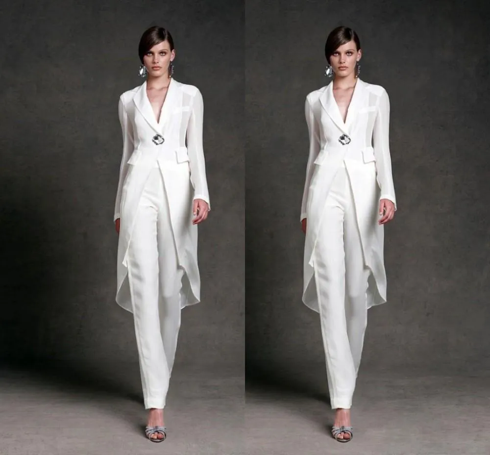 Elegant Mother Of Bride Pantsuits With Jacket V Neck Formal Suit For Wedding,  Prom, Evening Long Sleeve Beaded Design DR249K From Yuoy, $104.73