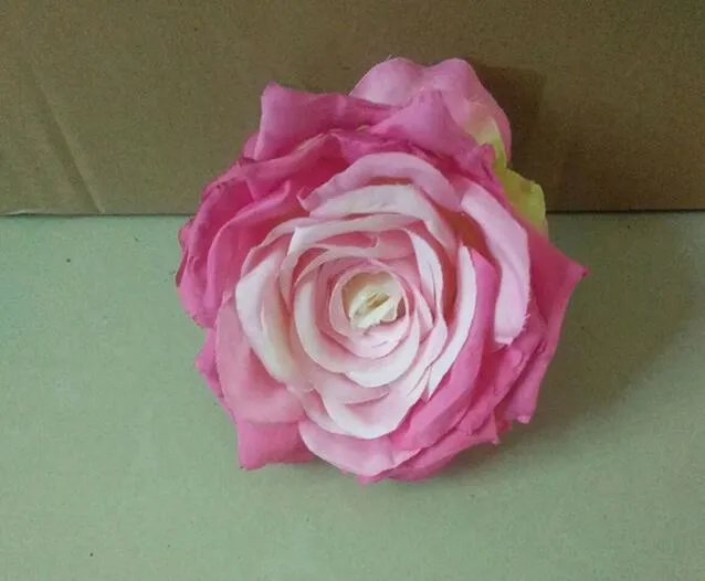 Simulation haut de gamme fleur rose soie tissu fausses fleurs 13 cm bricolage prise murale fournitures de mariage