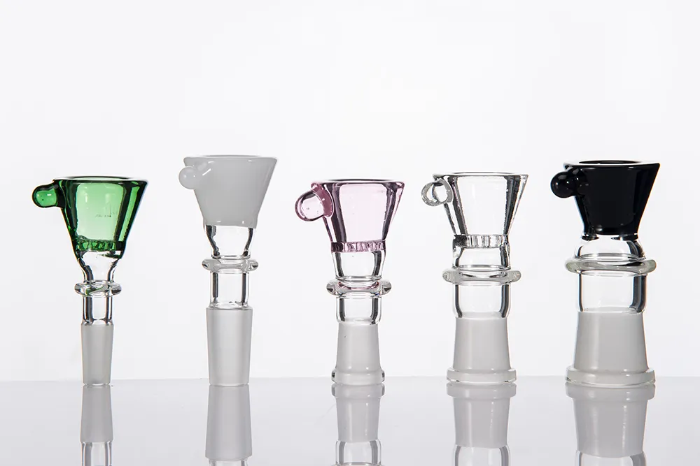 Glass Bowl Screen smoke Connection Colors 10mm 14mm 18mm Female Male Water Pipe Oil Rig Bubbler Bong