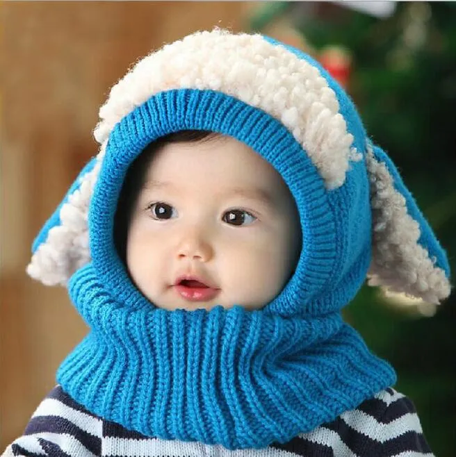 Winter Baby Hat and Scarf Joint With Crochet yarn Knitt Caps for Infant Boys Girls Children Newborn Fashion Kids Neck Warmer yarn beanie