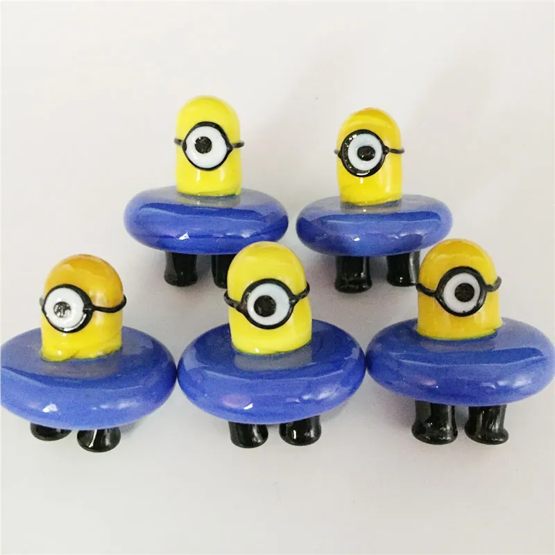 UFO Glass Minions Carb Cap OD 28 mm einfarbige Bubble Carb Caps für Thermal P Quartz Banger Nails Über 100 Stück kostenlos DHL