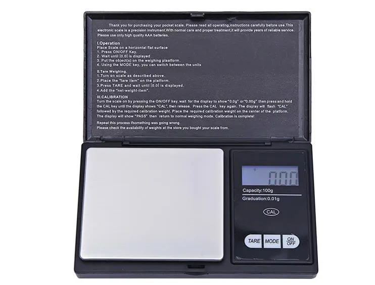 Mini bilancia digitale tascabile di alta qualità 100 g x 0,01 g Bilancia elettronica precisa gioielli Bilancia da cucina ad alta precisione con retroilluminazione a LED