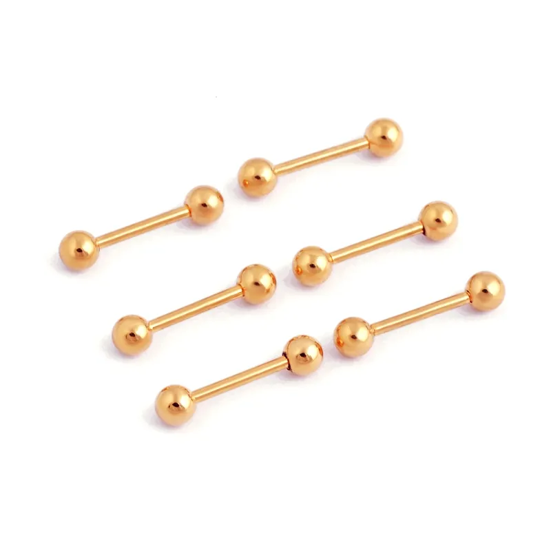 50 stücke gold Titan Edelstahl Augenbraue Nase Lippe Gefangener Perlenring Zunge Piercing Tragus Knorpel Ohrring Körperschmuck