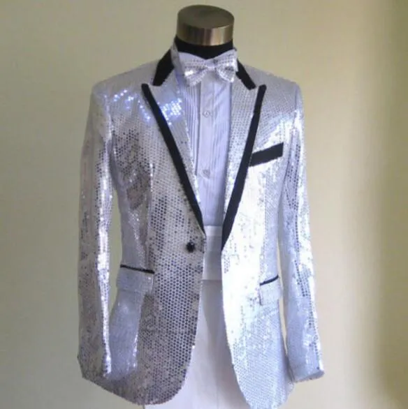 Blazer Pailleté Homme Décontracté – Couleurs Assorties, Coupe Slim, Look Festif & Élégant