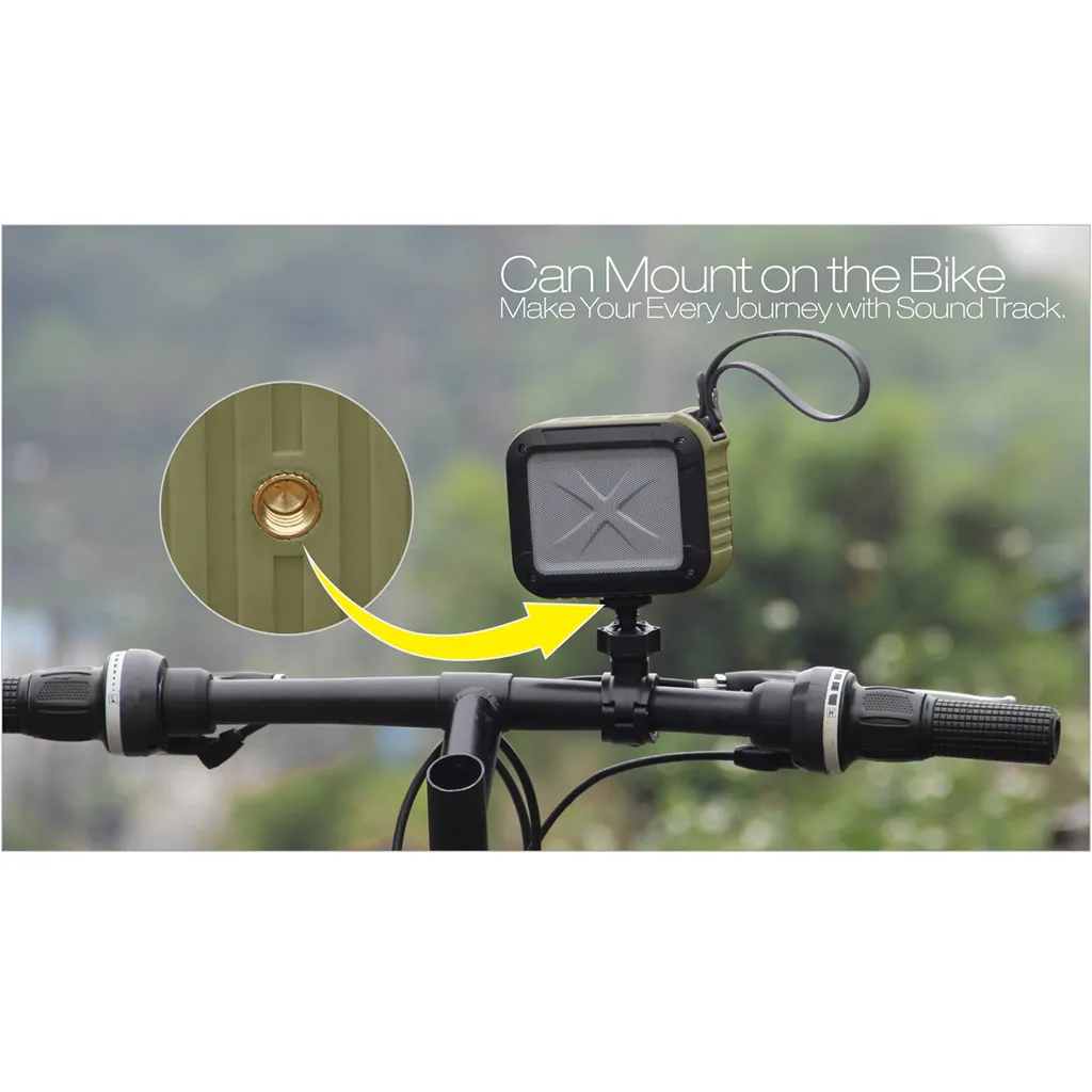 Sport W-KING IPX6 Wasserdichte Bluetooth S7 Fahrradlautsprecher Outdoor Stoßfest Wireless NFC TF-Karte Spielfreie MIC Shower-Reiten Subwoofer