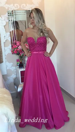 2019 fuschia cor vestido de baile a linha sem mangas longo evening party dress plus size vestidos de festa