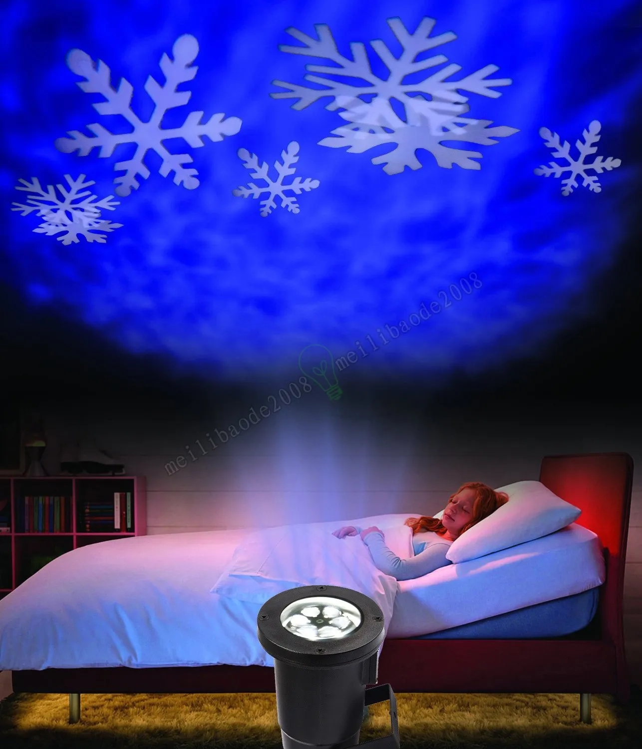 Lumières laser de Noël en plein air Projecteur de flocon de neige Lumière de vacances Étanche IP64 RVB Couleur Projecteur laser LED de neige Rapide LLFA