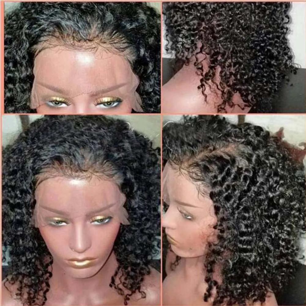 360 dentelle frontale perruque pré-plumée hd avant perruques de cheveux humains 130% densité femmes noires 14 pouces diva1