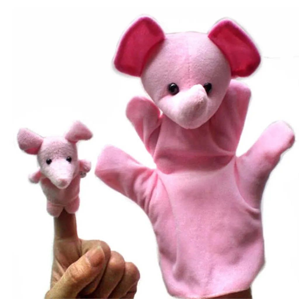 2017 baby plysch marionett leksaker tecknad lycklig familj roligt djur finger hand marionett barn lärande utbildning docka leksaker gåvor / fabrik direkt
