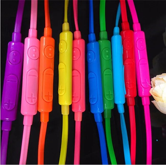 Candy Color In-Ear Earphones Earbuds Headset Fone de ouvido With Mic For SAMSUNG S3 S4 S5 Note3/4 HTC Sony Multicolor