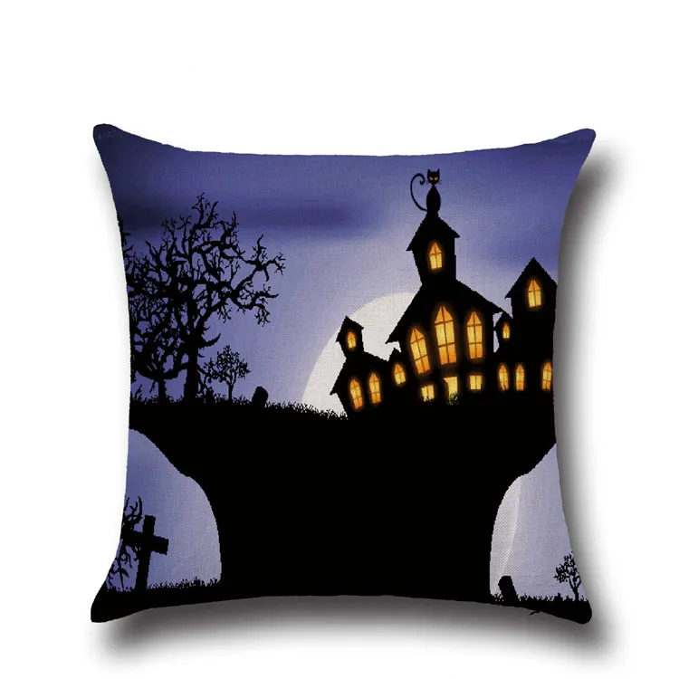 Horror Pumpkin Head Halloween Pillow Cases Halloween Costume Terrorist HouseTerrorist Linen Cushion Cover Home Decorative Gift YLCM