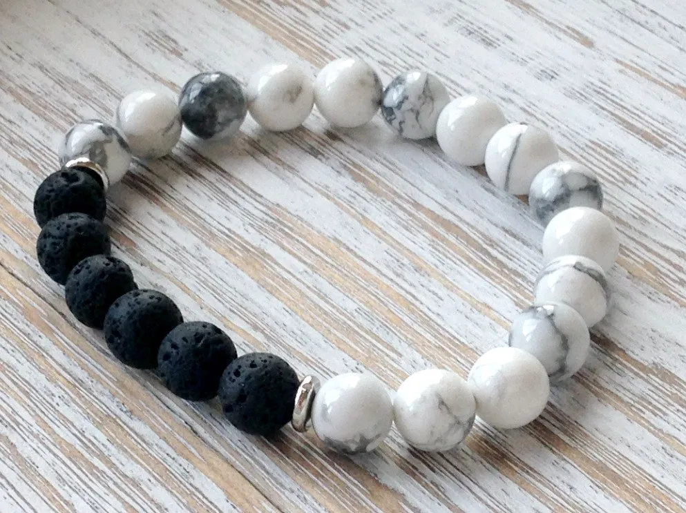 SN1060 2016 NOWA MODA Howlite Lava Bransoletka Women Yoga Mala Peads Bransoletka Chakra Meditation Prezent 232I