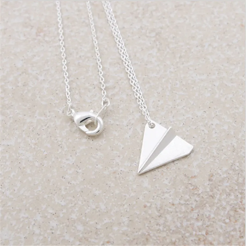 Hot sell hippie chic paper airplane pendant necklace Bohemian fashion women Neclaces 2016 ms thin necklace festival best gift