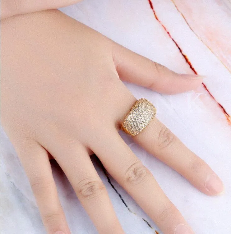 Choucong Mode-sieraden Volledige Tiny Witte Saffier 10KT Geel Goud Gevuld CZ Diamant Edelstenen Vrouwen Wedding Band Ring Voor Lovers3136