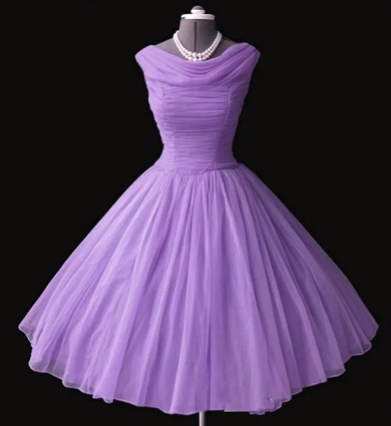Purple A-Line Knee-Length Sleeveless Prom Dress with Scoop Neckline and  Zipper Back from Dhgate Prom Dresses - price 56.29