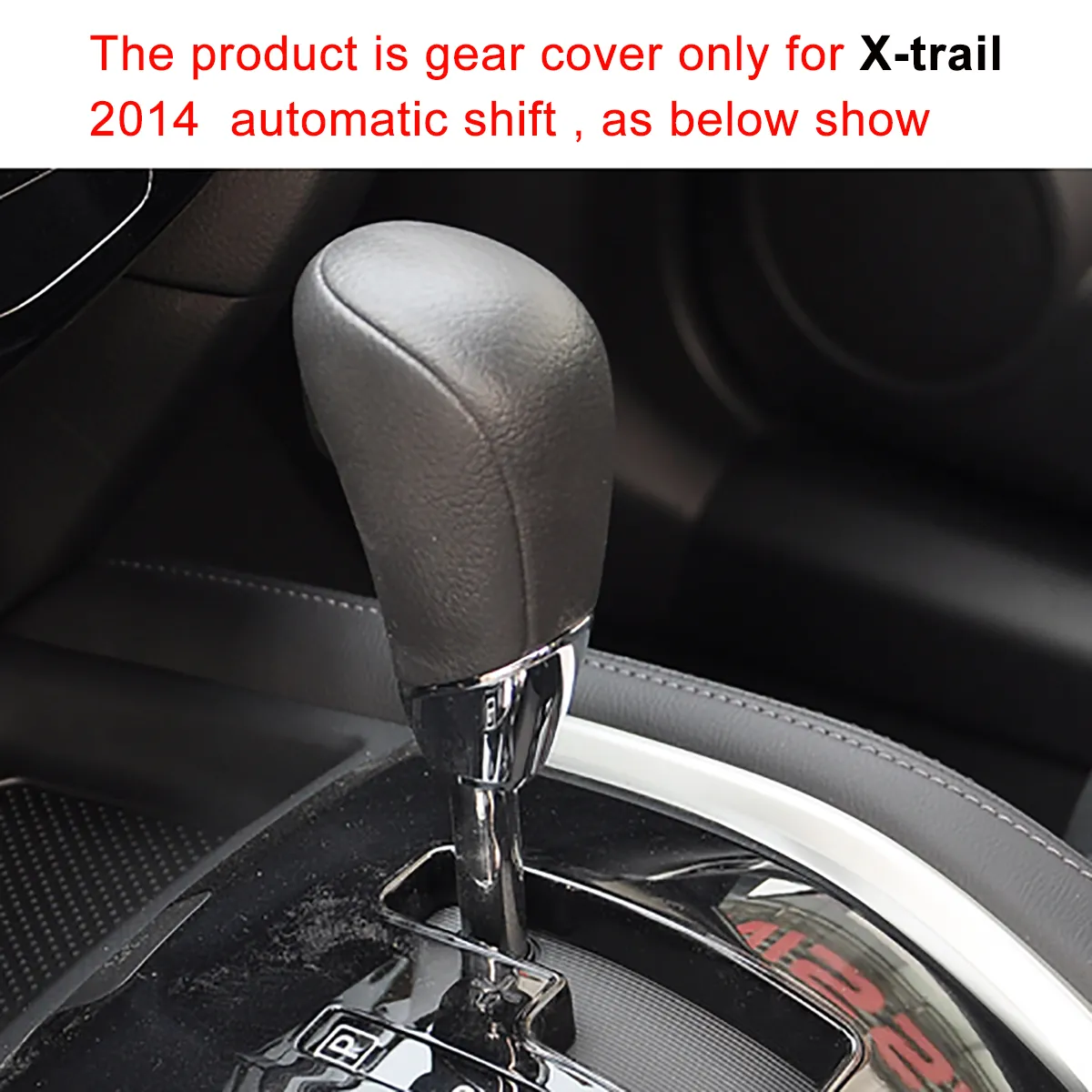 Fodral för Nissan X-Trail 2014 Automatisk växelskift Knapplock Handstitched äkta läder DIY Gear täcker lädertillbehör