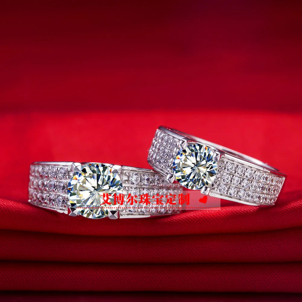 2CT Genuine SONA Diamante sintetico Anello di fidanzamento gli amanti 925 Sterling Silver 18K Drop Shipping all'ingrosso DY-JZ0058