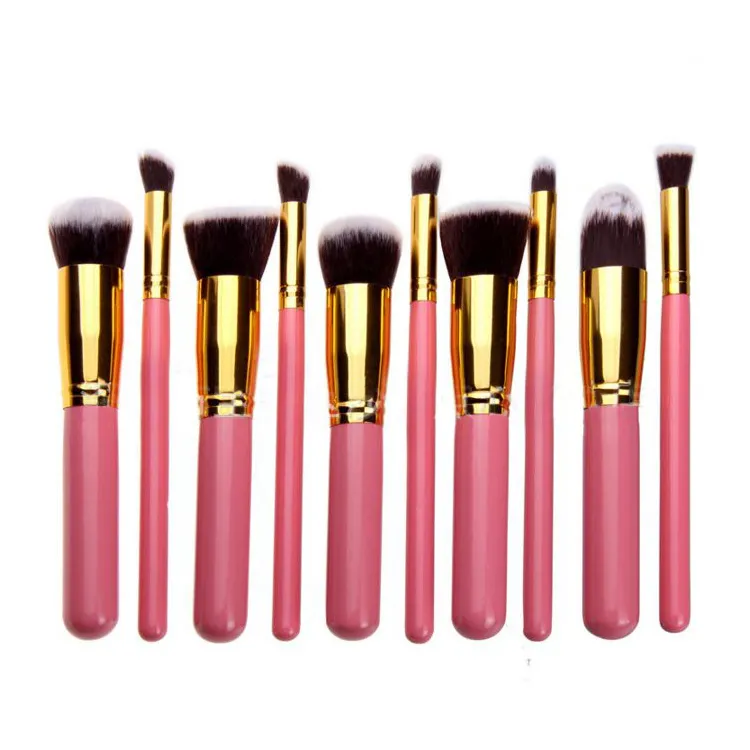 Pincéis de maquiagem 10 Pcs Superior Profissional Macio Cosméticos Make Up Brush Set Kabuki Escova Kit de maquiagem Pincéis de Maquiagem saco de OPP