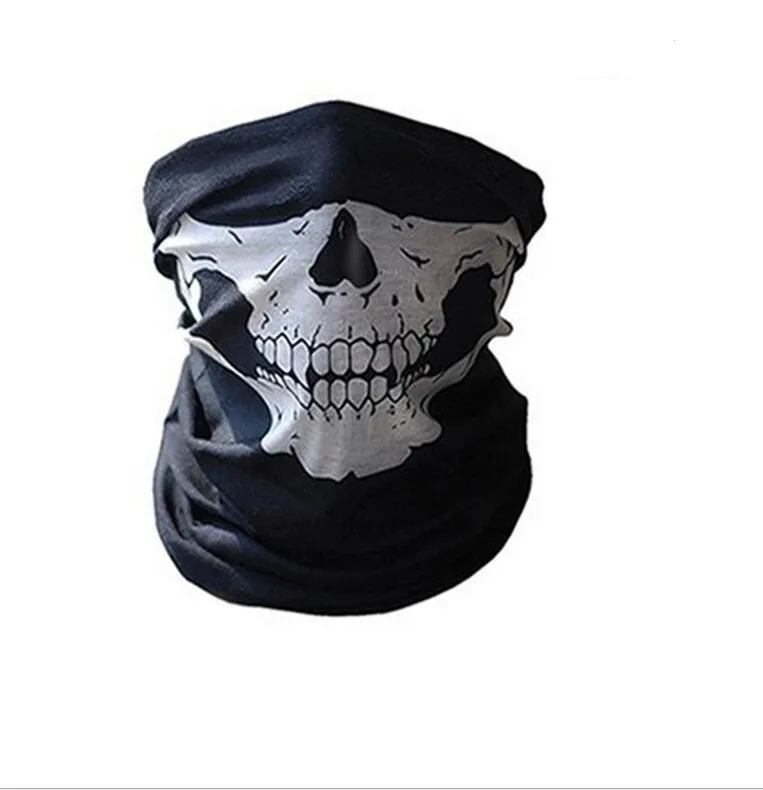 Skull Half Face Mask Magic Scarf Bandana Bike Motorcykel Scarfs Scarf Neck Face Masks Cycling Cosplay Ski Biker pannband Taktical9733757