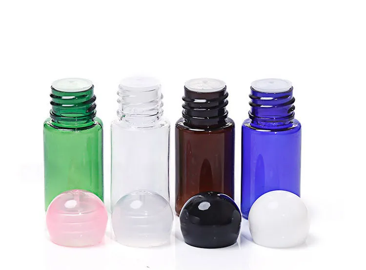 DHL Free 10ml Mini Plastikowa Kosmetyczna Pusta Butelka z Kulka Cap Essential Oil Cream Próbki Butelki Kontenerowi Opakowania