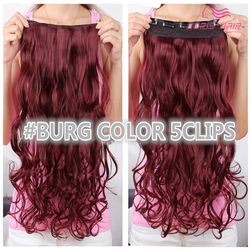 clipe em extensão do cabelo das mulheres cabelo 30 cores one piece 2 pacote para a cabeça cheia longa extensão do cabelo ondulado frete grátis