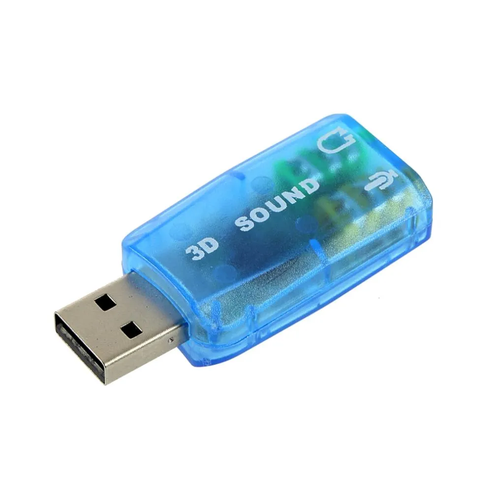 3D Audio Card USB 2.0 Mic/Speaker Adapter Surround Sound Card 7.1 CH for Laptop notebook PC