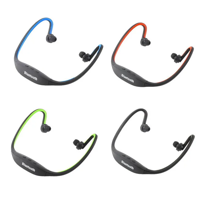 S9 Stereo Headset Sport Bluetooth Speaker Headset Wireless Neckband Hörlurar i öronlök HiFi Musikspelare för iPhone 6 Plus Not 4