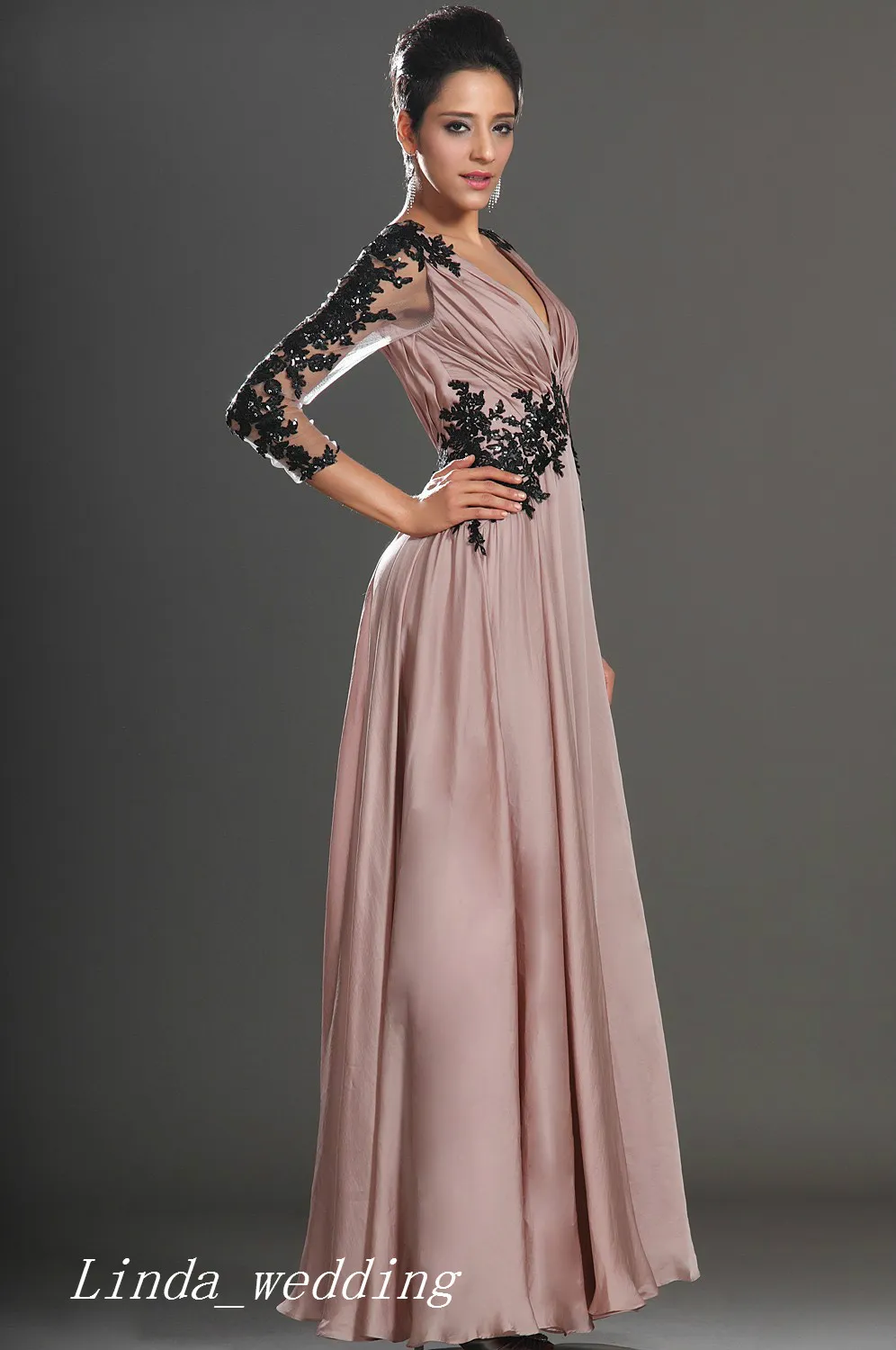 فستان حفلة موسيقية جميلة طويلة أحمر الخدود مع الأكمام جيدة v v chiffon chiffon الرسمية سهرة الفستان GOWN7747911