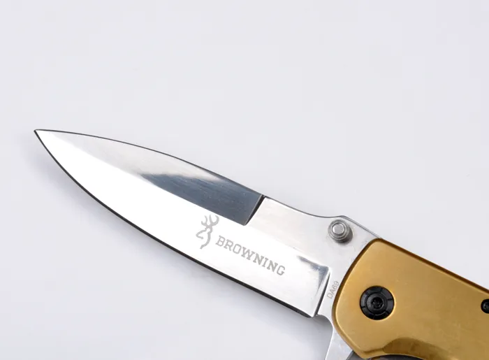 Browning DA69 Tiranni locali Coltello pieghevole tattico oro 5Cr15Mov 56HRC Caccia da campeggio Sopravvivenza Coltelli tascabili Salvataggio Utilità militare EDC