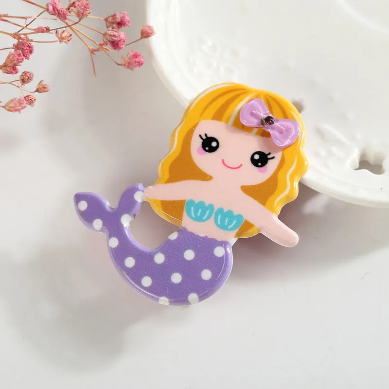 Pretty Gifts Mermaid Hair Clip Beauty Princess Baby Barrette Blonde Girl Toddler Hairpin Novelty Cartoon Girl Hair Pinch Grips A7400