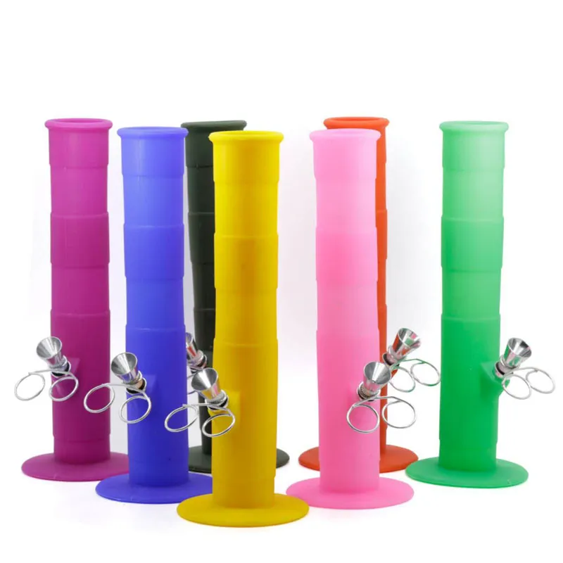 Vendita calda Bong in silicone colorato con narghilè Bong infrangibili portatili Bong tubi di acqua fumatori in silicone con narghilè Shisha