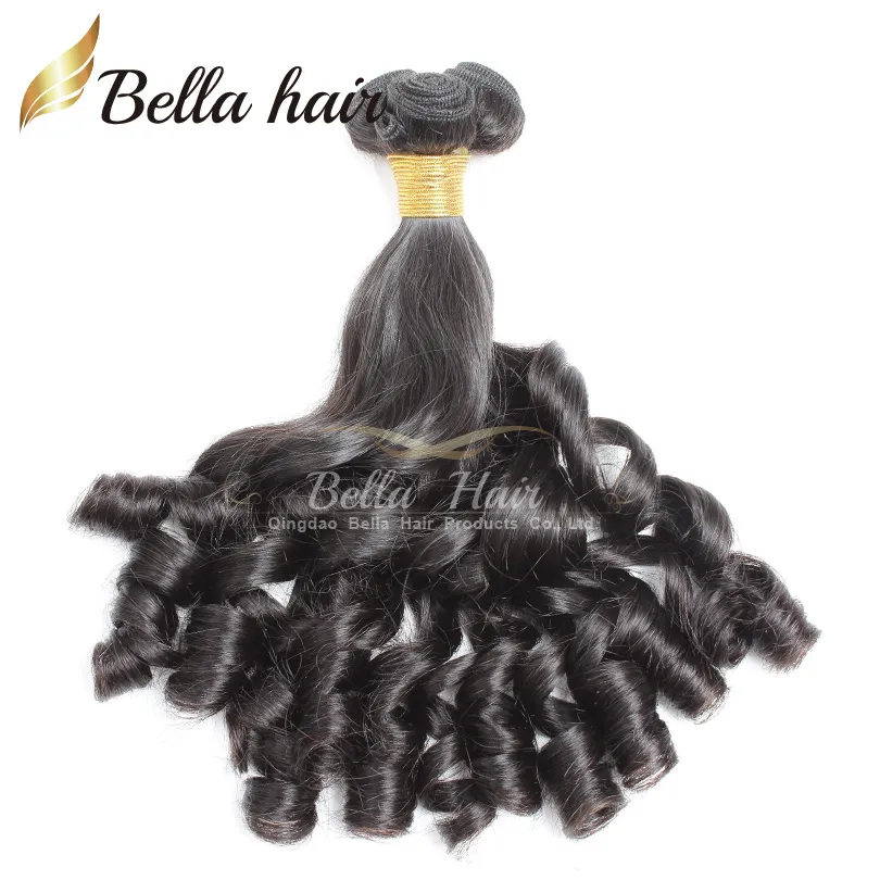 Bella Hair 9A Funmi Baby Ricci Capelli peruviani Ricci a molla Onda sciolta Estensione nera naturale Trama non lavorata 3 pacchi / lotto