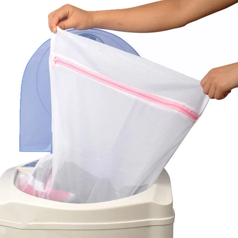 Zipped Laundry Bag Washing Machine Mesh Net Bra Sock Lingerie